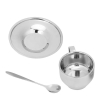 Zestaw kubek do kawy espresso z łyżką i spodkiem ze stali nierdzewnej 120ml [13250000466]